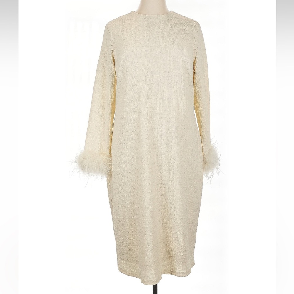 Ivy City Co Dress with Feather Cuffs